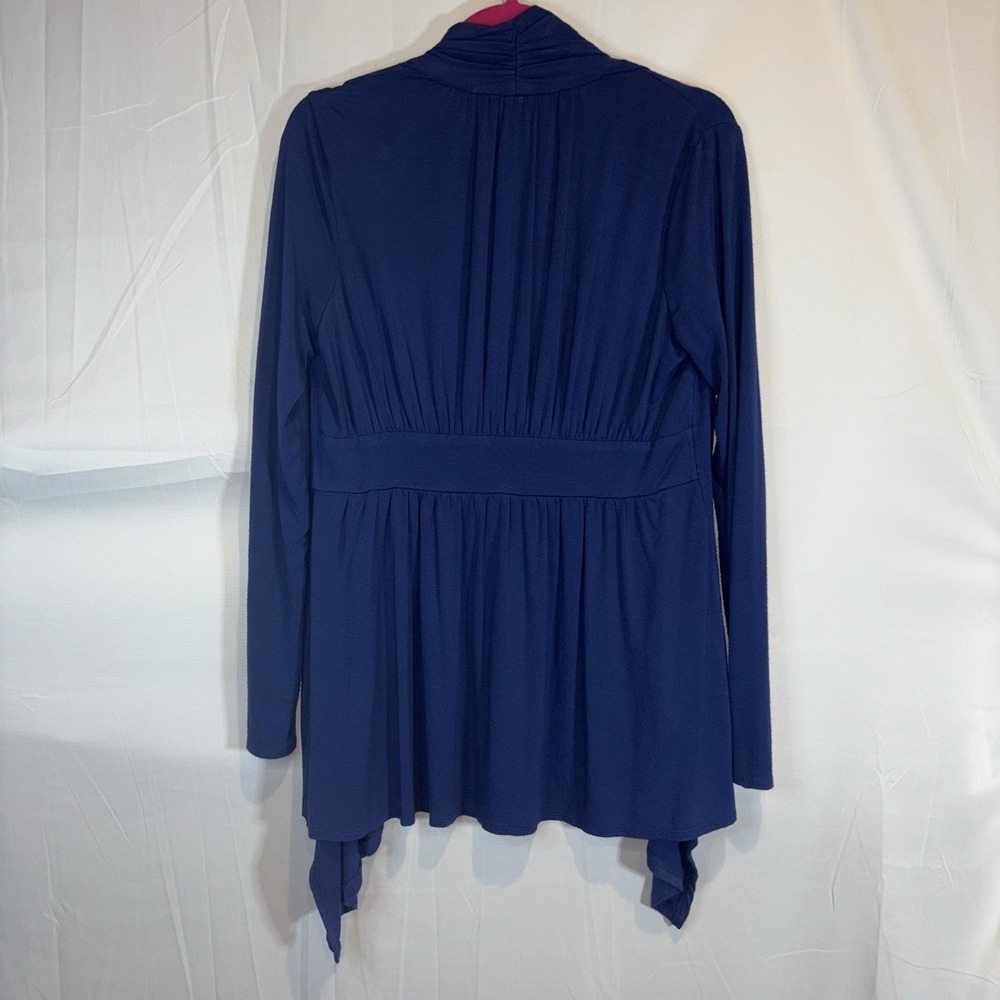 Chelsea & Theodore‎ Navy Draped Front Cardigan Size Small